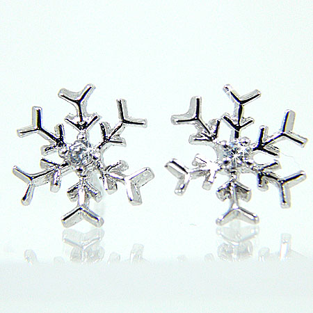 pt900 刻印入り　天然ダイヤモンド ピアス　上品　雪の結晶　 両耳 楽天市場】PT900プラチナ ピアス スタッド 雪の結晶 雪の結晶