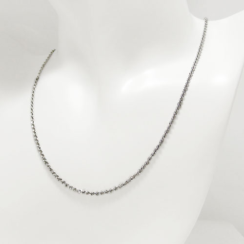 楽天市場】K10WG 中空ロープチェーンネックレス 45cm スライド付【送料