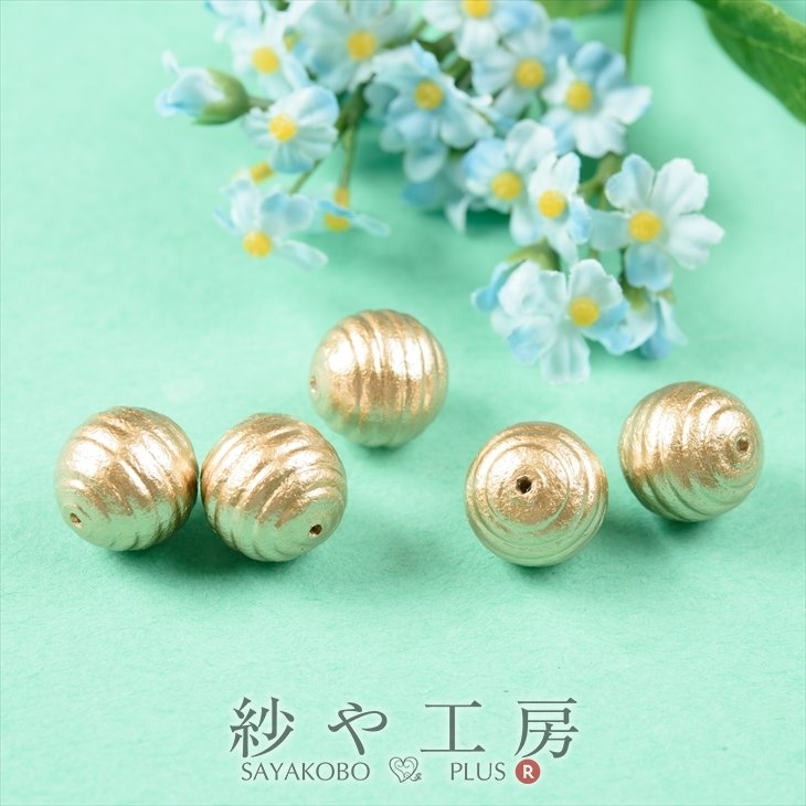 楽天市場 送料無料 コットンパールコットン パーツ 日本製 丸筋 両穴17mm 1 7cm 5個 ゴールド コットン パール 綿 通し穴 丸玉 丸 ラウンド 筋入り ライン アクセサリーパーツ アクセサリー ハンドメイド 問屋 手作り 材料 クラフト 真珠 アクセサリー用 金
