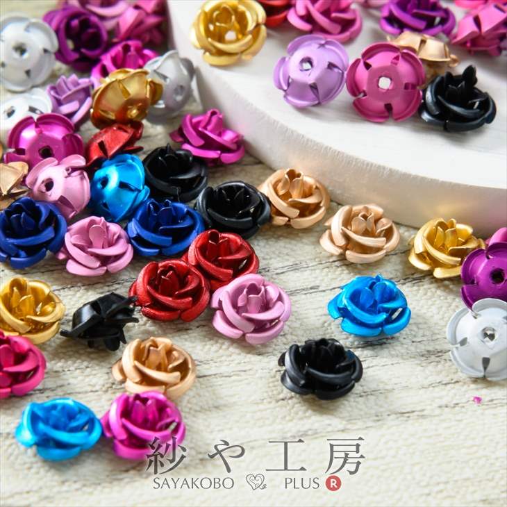 楽天市場】チャーム 薔薇 ゴールド 8mm 赤 ローズ 1個 花 パーツ