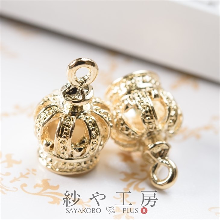 楽天市場】王冠 メタル2個（1種類）チャーム カン付き【ネコポス対応