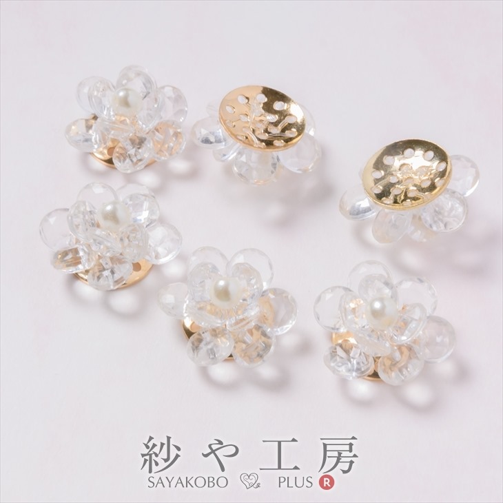 楽天市場】フラワーパーツ クリアカラー 全11種 小60個・中40個・大20