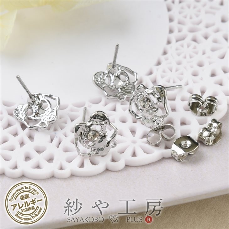 楽天市場】透かし ピアスパーツ しずく型ピアス【2個入】S925シルバー