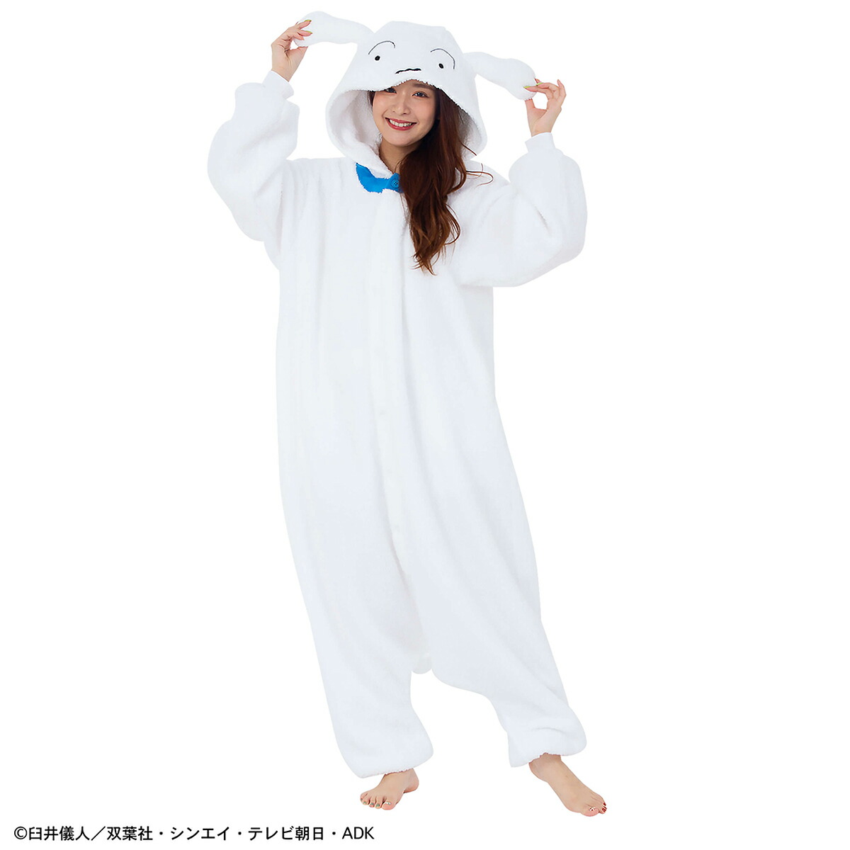 SAZAC サザック クレヨンしんちゃん シロ 着ぐるみ パジャマ フリーサイズ 大人用 コスチューム コスプレ 仮装 ハロウィン かわいい 可愛い クレしん グッズ アニメ