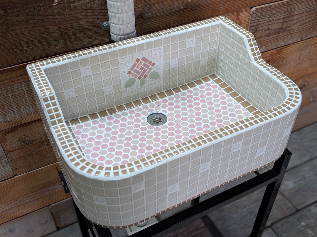 瞬間的お値下げ‼️モザイクタイル ガーデンシンク ミニ型　長方形 楽天市場】即納可能！防水 抗菌 ガーデンシンク タイルシンク