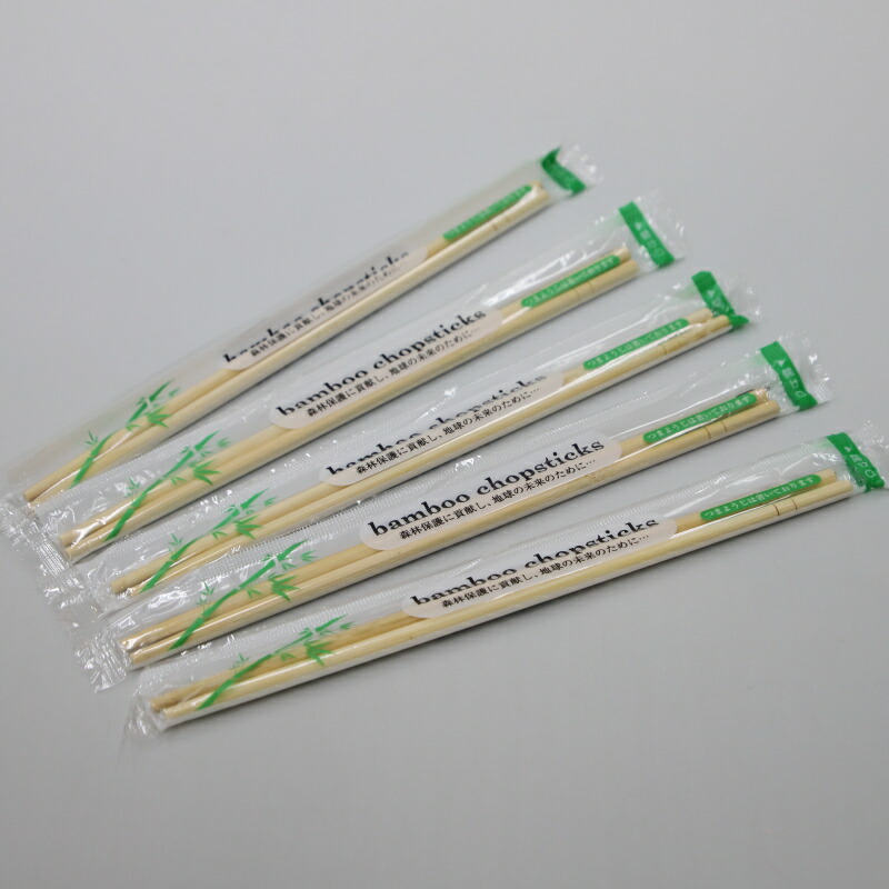【竹丸箸】ＯＰ立ちふさがるＲ 竹丸棒箸５×２００粍 楊枝なし（１００膳ポリ荷造り）おて出どころ