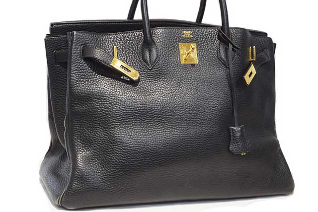 エルメス　HERMES　バーキン40　黒　ブラック　トリヨン クレマンス　G金具　ゴールド金具　〇W刻印　1993年製造　本物　ランクAB　バーキン　40ｃｍ　トートバッグ　ハンドバッグ　Black｜ＳＢＢＴ