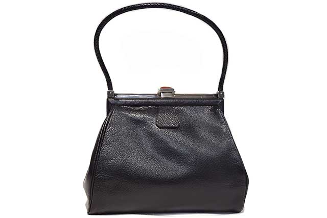 エルメス　HERMES　ハンドバッグ　黒　ブラック　Black　レザー　S金具　シルバー金具　本物　ヴィンテージ　レア物　ミニハンドバッグ