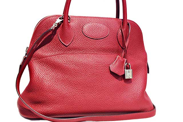 エルメス　HERMES　ボリード31　ルージュガランズ　Rouge garance　S金具　シルバー金具　X刻印　2016年製造　トリヨンクレマンス　本物　未使用　展示品　31cm 　ボリード　ハンドバッグ　ショルダーバッグ　ボリード　赤系