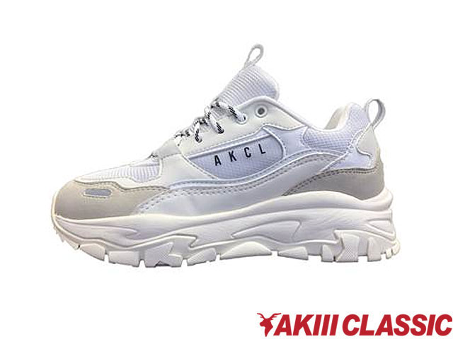 国内定め事品 アキクラシック アーバン トラッカー AKIII CLASSIC URBAN TRACKER スニーカー ダッドシューズ チャン手当たり レディース 厚底 WHITE/GREY 白いこと/薄墨色 韓国発 AKC-0003 吉木千沙都 ちぃぽぽ