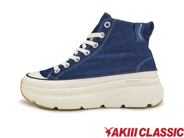 国内正規品 アキクラシック AKIII CLASSIC ECOVERY COTTON HIGH リカバリー コットン ハイ スニーカー DENIM デニム 青 ダッドシューズ チャンキー レディース 厚底 韓国発 AKC-0038 DEM 吉木千沙都 ちぃぽぽ 6,431円