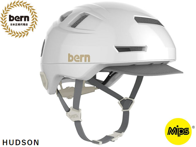 国内正規品 バーン bern HUDSON MIPS ハドソン SATIN WHITE サテンホワイト 白 自転車 スケートボード スノーボード BMX ピスト ヘルメット BEBM16Z 多方向衝撃保護システム｜SBC店