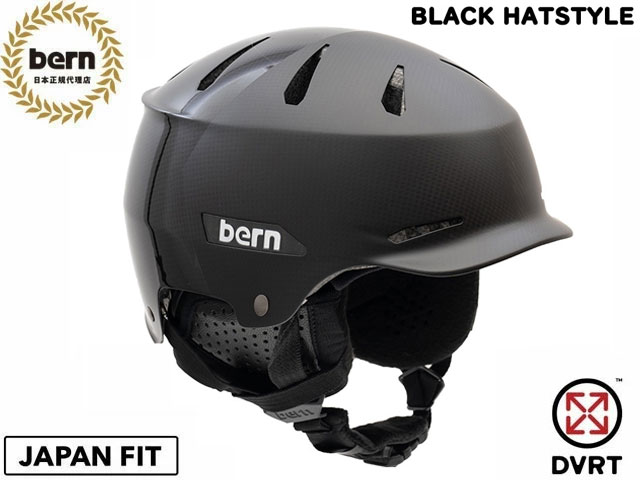 国内正規品 バーン HENDRIX CARBON DVRT WINTER JPN FIT ヘンドリックス カーボン ウィンター ディバート BLACK HATSTYLE ブラック ハットスタイル 黒 自転車 スケートボード スノーボード スケート BMX ピスト ヘルメット JAPAN FITモデル
