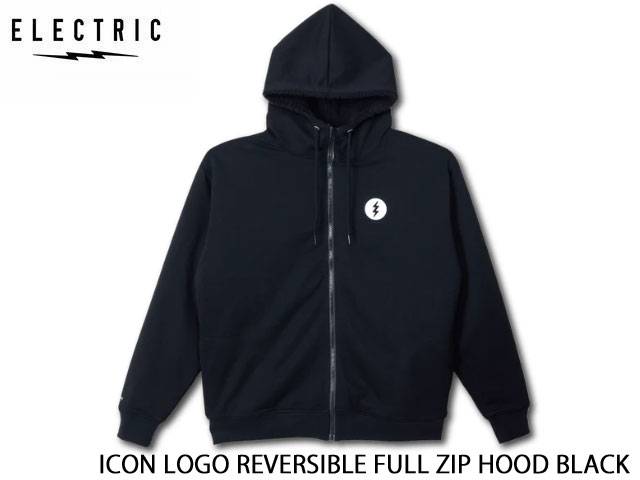 エレクトリック ELECTRIC ICON LOGO REVERSIBLE FULL ZIP HOOD BLACK ブラック 黒 アイコン ロゴ リバーシブル フルジップ フーデッド パーカー フーディー カットソー ゴルフ GOLF 釣り フィッシング fishing メンズ レディース ユニセックス