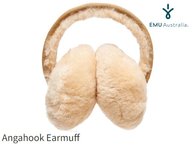 国内正規品 emu australia シープスキン イヤーマフ CHESTNUT チェスナット Angahook Earmuffs Sheepskin Ear Warmers w9403 エミューオーストラリア