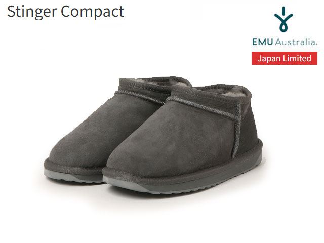 国内定まり品 emu australia Stinger Compact スティンガー パウダーコンパクト 羊肉 シューズ ブーツ 暗灰色 薄墨色 Charcoal エミューオーストラリア シープスキンブーツ JAPAN LIMITED ジャパンリミテッド 日本制限事項真似形 撥水 レディース W13013