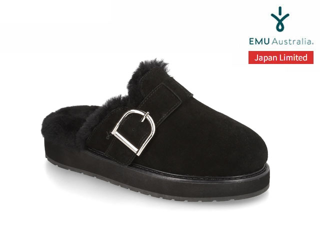 国内定め事品 emu australia アディソン 黒いこと Adison BLACK JAPAN LIMITED ジャパンリミテッド 日本制限事項模範例 Women\u0027s shoes 吸湿 放湿 カウスエードクロス モックシューズ サンダル シープスキン シューズ エミューオーストラリア レディース