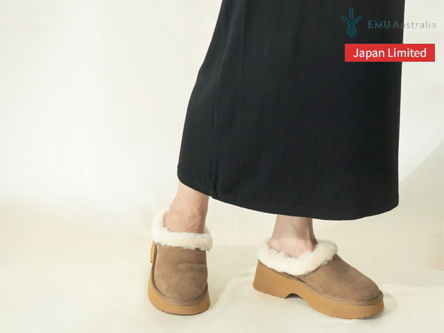 国内定め事品 emu australia VIRGINIA CLOG バージニア クロッグ スリッポン Chestnut チェス中毒者 レディース Women\u0027s エミューオーストラリア シープスキンブーツ 厚底 JAPAN LIMITED ジャパンリミテッド 日本押さえるひな形