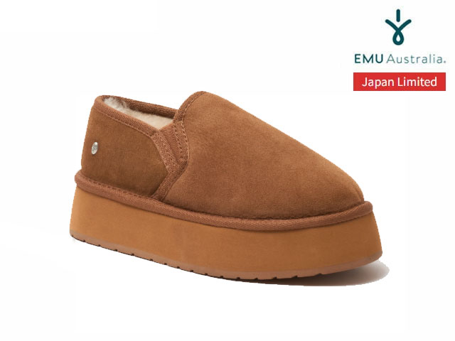 国内定め事品 emu australia STINGER REEF FLARE ショートムートン スティンガー 岩礁 太陽フレア スリッポン Chestnut チェス中毒者 ベージュ レディース Women\u0027s エミューオーストラリア シープスキンブーツ JAPAN LIMITED ジャパンリミテッド 日本押さえるひな形