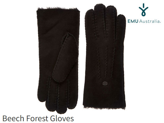 国内正規品 emu australia ビーチ フォレスト グローブ ブラック BEECH FOREST GLOVES BLACK エミューオーストラリア 手袋 レディース|SBC店