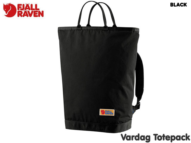 国内定め事品 フェールラーベン FJALLRAVEN Vardag Totepack 20L ヴァーダグ トートパック Black 550 黒いこと 黒 G-1000 トートバッグ うしろ側容器に並べる 背嚢 アウトドア 表どおり 難民キャンプ メンズ レディース 27240