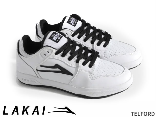 国内正規品 Lakai テルフォード ロー TELFORD LO WHITE/BLACK LEATHER ホワイト/ブラック レザー ラカイ スケート SKATE スニーカー XLKカップソール OSLK25SP6TE