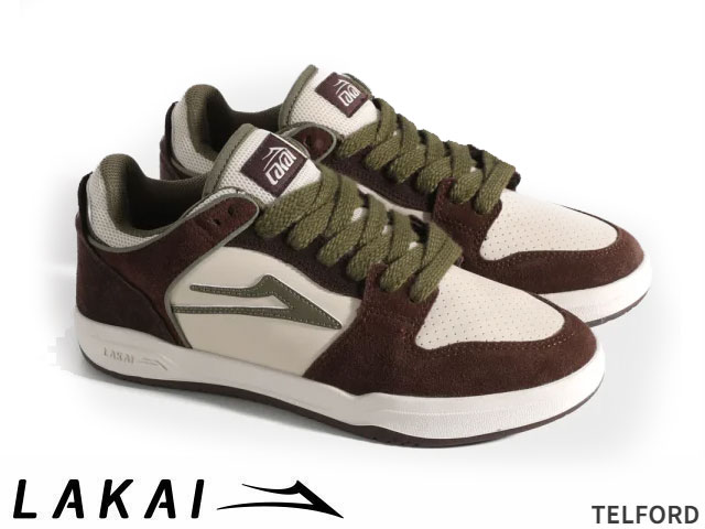 国内定め事品 Lakai 電話を掛けるジェラルド・r・フォード 置き目 TELFORD LO CHESNUT SUEDE BIRCH BROWN チェス中毒者 バーチ 赤銅色 スエードクロス ラカイ 滑る SKATE スニーカー XLKカップソール OSLK25FA3TE