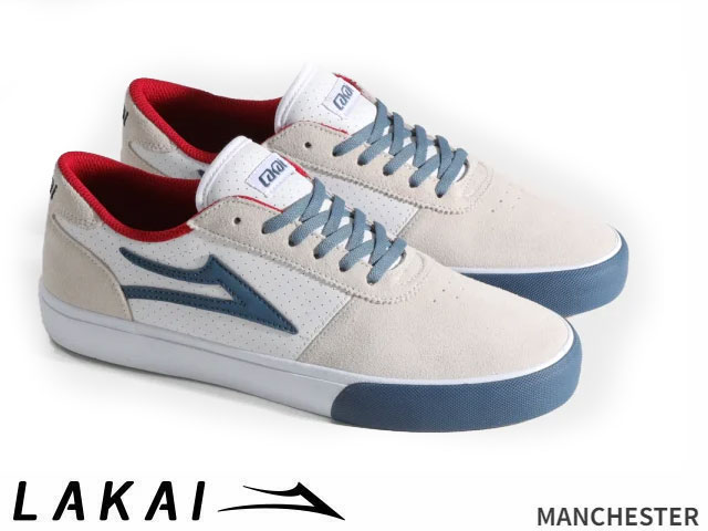 国内正規品 Lakai MANCHESTER WHITE SUEDE NAVY PERF マンチェスター ホワイト スエード ネイビー パーフ ラカイ スケート SKATE スニーカー XLKカップソール DELUXLITEインソール OSLK25FA2MA