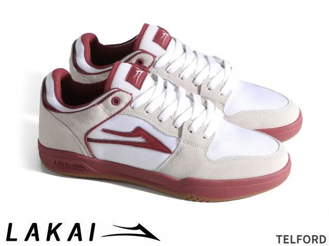 国内正規品 Lakai テルフォード ロー TELFORD LO ELITE-WHITE SUEDE CORDURA RED エリート ホワイト スエード コーデュラ レッド ラカイ スケート SKATE スニーカー XLKカップソール OSLK26SP18TE