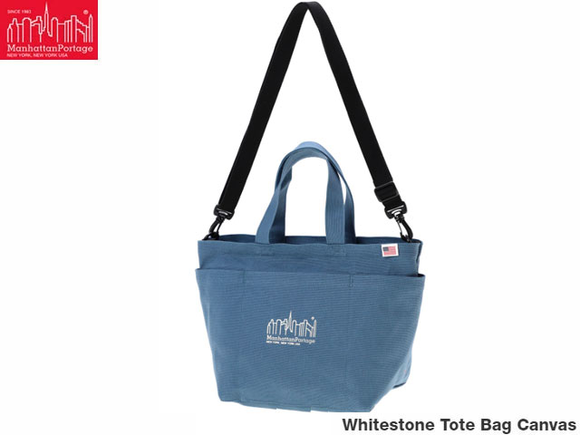 国内正規品 マンハッタンポーテージ ホワイトストーン トートバッグ ショルダーバッグ キャンバス Whitestone Tote Bag Canvas Blue ブルー 青 撥水加工 2WAY コットンキャンバス マンハッタン ポーテージ Manhattan Portage メンズ レディース