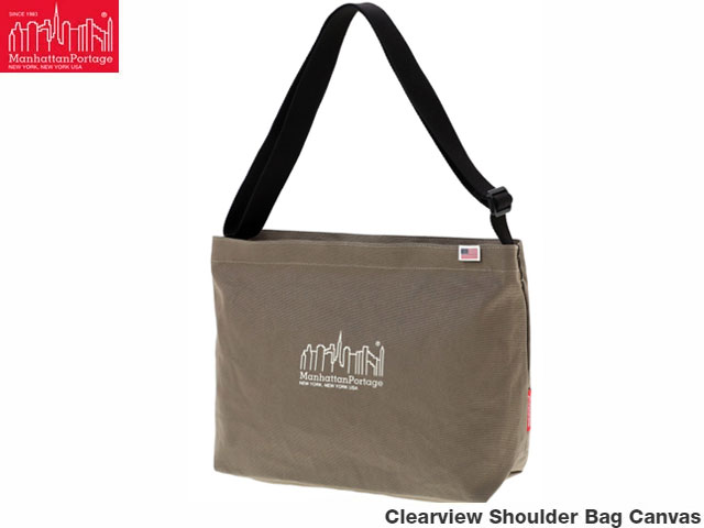 国内正規品 マンハッタンポーテージ クリアビュー ショルダーバッグ トートバッグ キャンバス Clearview Shoulder Bag Canvas Brown ブラウン 茶 撥水加工 コットンキャンバス マンハッタン ポーテージ Manhattan Portage メンズ レディース