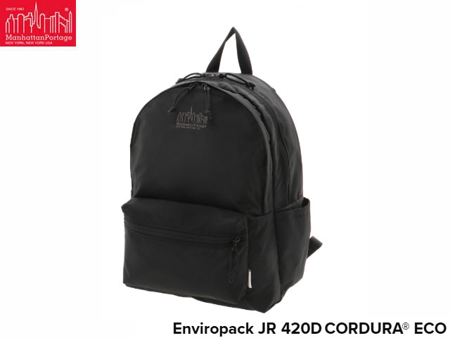 国内正規品 マンハッタンポーテージ エンバイロパック リュック バックパック ブラック BLACK 黒 Enviropack JR 420D CORDURA ECO 16L コーデュラ エコ ミニマム 定番 メンズ レディース 通勤 通学 マンハッタン ポーテージ Manhattan Portage