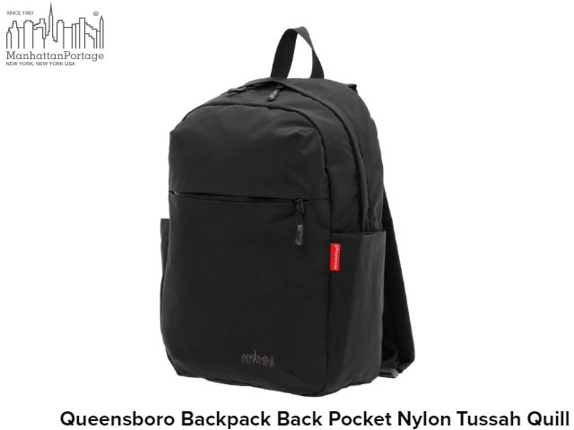 国内正規品 マンハッタンポーテージ クイーンズボロ バックパック バッグ ナイロン タッサー クイル BLACK ブラック 黒 Queensboro Backpack Back Pocket Nylon Tussah Quill MP2286BPTS 撥水 リュック マンハッタン ポーテージ メンズ レディース 通学 Manhattan Portage
