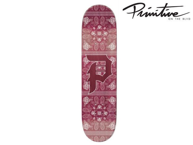 国内外の人気 Primitive 国内正規品 プリミティブ PRIMITIVE DIRTY P PAISLEY DECK BURGUNDY スケボー