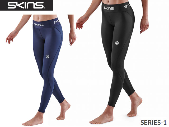 国内正規品 スキンズ SKINS SERIES-1 コンプレッション インナー ロングタイツ レディース シリーズ1 着圧 スパッツ アンダーウェア インナーウェア コンプレッションウェア スポーツウェア トレーニングウェア 陸上競技場 ロングラン ショートラン 筋力トレーニング ジム
