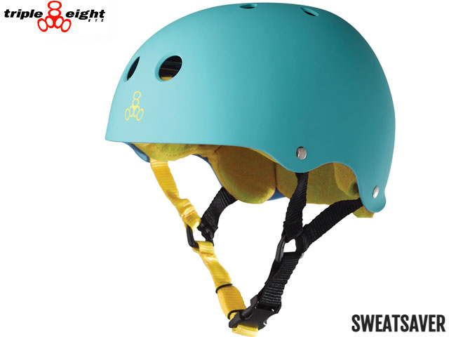 国内正規品 トリプルエイト triple eight T8 SWEATSAVER LINER HELMET スウェットセーバー BAJA TEAL RUBBER ユナイテッド バハ ラバー 緑 自転車 スケートボード BMX ピスト ヘルメット キッズ 子供 スノーボード 頭 保護 SKATEBOARD