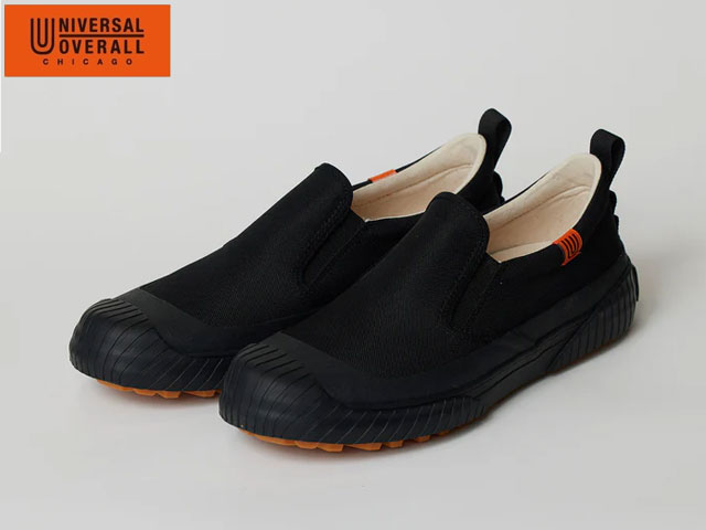 国内正規品 UNIVERSAL OVERALL ユニバーサル オーバーオール UO12 BLACK ブラック 黒 スリッポン シューズ スニーカー メンズ レディース 撥水 アウトドア フェス shoes footwear sneaker ワークシューズ|SBC店