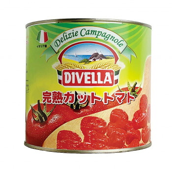 DIVELLA ディヴェッラ 完熟カットトマト 2500g&times;6個 【イタリア産 ラウンド種】 ダイスカット 業務用 大量 缶詰 トマトソース パスタ ピザ｜ＳＢＮ２１