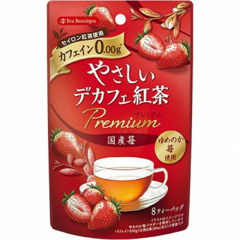 ティーブティック やさしいデカフェ紅茶 プレミアム 国産苺 8TB×12セット 【カフェイン0.00g 日本製】 福岡県産ゆめのか苺パウダー使用 フルーティーな香り ギフト お返し 内祝い