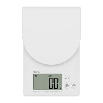 スケール 計量器 タニタ TANITA KW-221-WH 洗える 防水 防塵 IP65 IP67 大型表示 皿取り外し 牛乳 mLモード イースト 微量モード 2000g 90g 10枚入