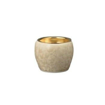仏器 清水焼 京都 花結晶II 321n00t800072 日本製 陶磁器 仏具 仏壇 仏器落とし ゴールド 淡黄 花模様 デザイン お供え お仏壇