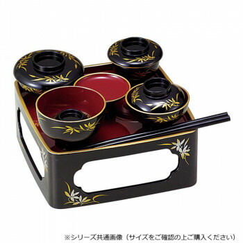 仏具 膳セット 6.0寸 黒(内朱・フチ金) 蒔絵 蘭 日本製 お供え 仏壇 お椀 箸 ABS 軽量 お返し 法事 慶弔