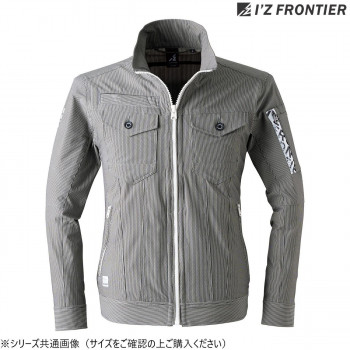 アイズフロンティア ストライプ サッカージャケット 13 防寒着 作業服 ワークウェア 秋冬 防風 ストレッチ 快適 メンズ 作業着 ディープグレー LL 3450