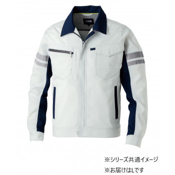 桑和 964 長袖ブルゾン 防寒着 作業服 反射材付き SOWA 秋冬 防風 ワークウェア ストレッチ 静電気防止 ブルゾン Lサイズ シルバーグレー(22)