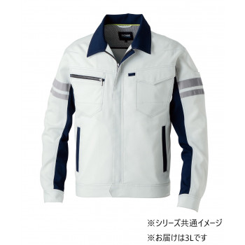 桑和 964 長袖上衣 防寒着 やり方服 照りかえし材付き添い人 SOWA 秋冬 防風 細工物お召しもの 伸ばすこと 静電気押しとどめる 上衣 3L大きさ しろがね色薄墨色(22)