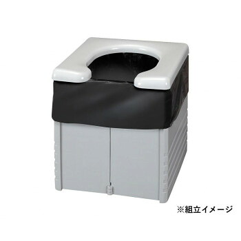 日本製 R-56 簡易ポータブルトイレ 組立簡単 折りたたみ 水洗い可能 丈夫 凝固剤付き 災害介護用 GY 355786 O0985|SBN21