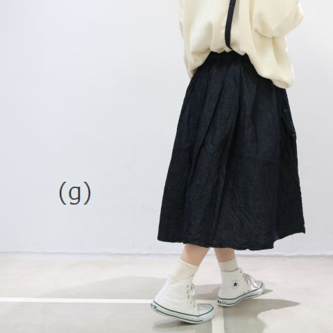 ★この商品対象→１１％OFFクーポン★&P最大47倍!!マラソン♪4/14(火)20:00～4/17(金)9:59まで 【即日発送】【動画あり】 (g)グラム LIGHT DENIM ONE SHOULDER SKIRT made in Japan g-012dm【 北海道も送料無料 】