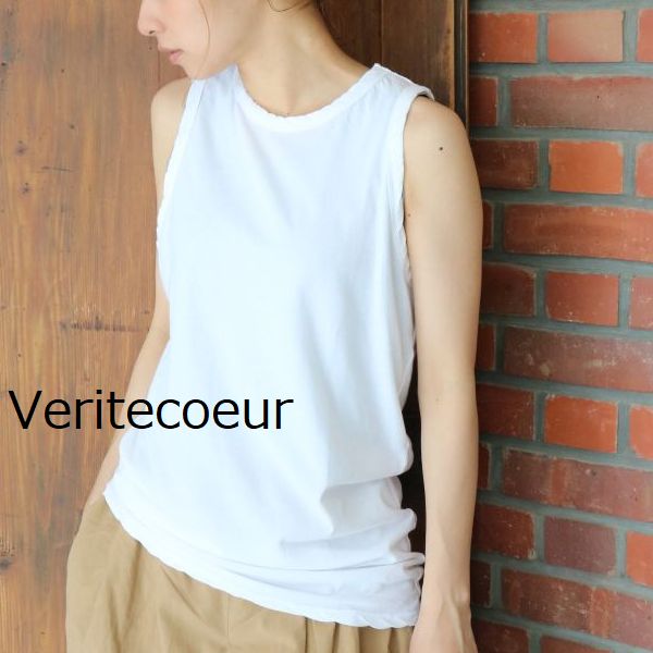 ■全品１１％OFFクーポン■&P最大49倍!!マラソン4/10(金)1:59まで 【定番商品】 Veritecoeur(ヴェリテクール)【BASIC】 強撚天竺 タンクトップ 5color made in japan st-066