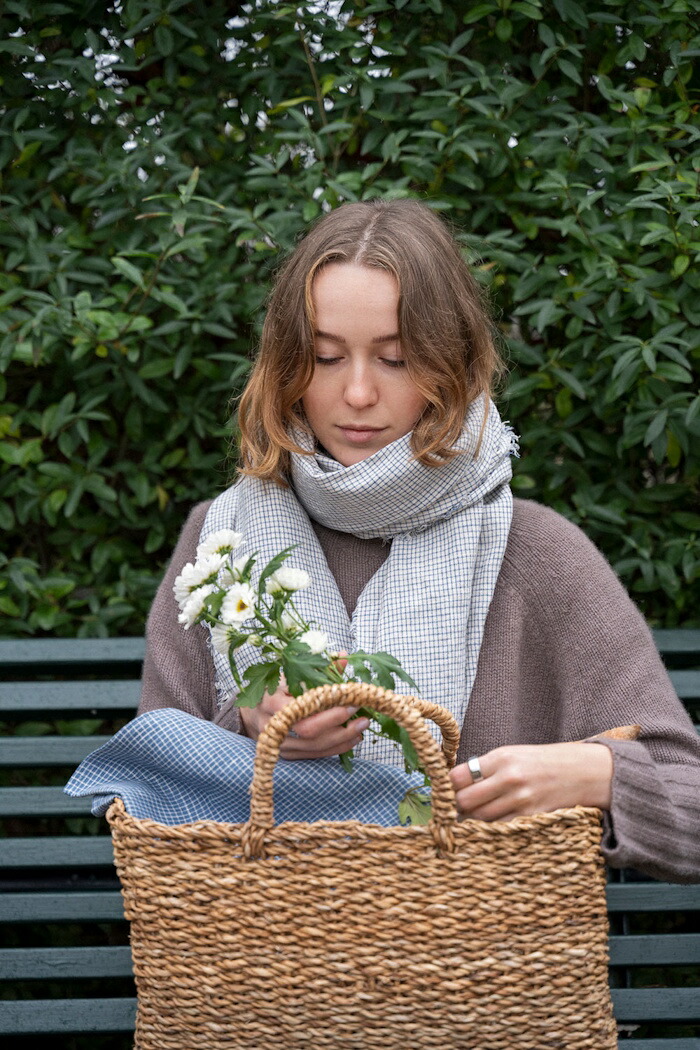 【即日発送／送料無料】fog linen work(フォグリネンワーク) トゥズ　フリンジスカーフ　イーサン LWS231-WBLP 【 北海道も送料無料 】 6,257円