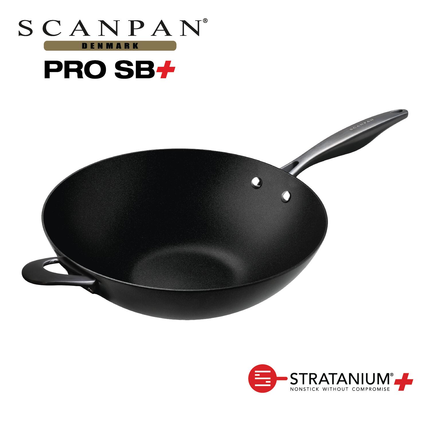 【製造業者堅苦しさ】走査食麺麭 Pro SB+つづき物 32糎 ウォック 中華鍋 Wok 深型フライパン 周囲の状況に思い遣り オーヴン膳立て ノン突っ支い棒 安全性のあるなフライパン フッ素産業 SCANPAN デンマーク王国 STRATANIUM+